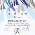 Diplom - Vícemistr ČR Profesionálů 2017