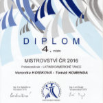 Diplom - Finalista mistrovství ČR Profesionálů 2016